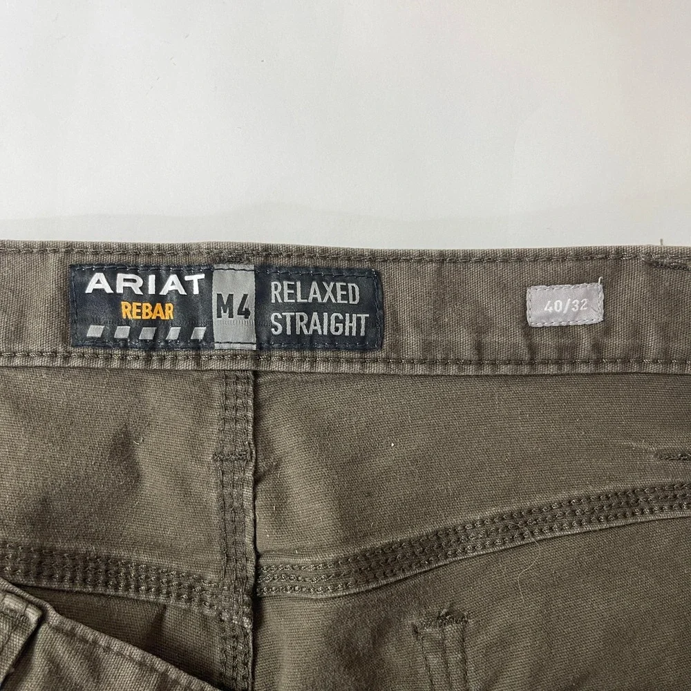 Ariat Pants Mens 40x32 Brown Rebar M4 Relaxed Straight Canvas Workwear Outdoor
